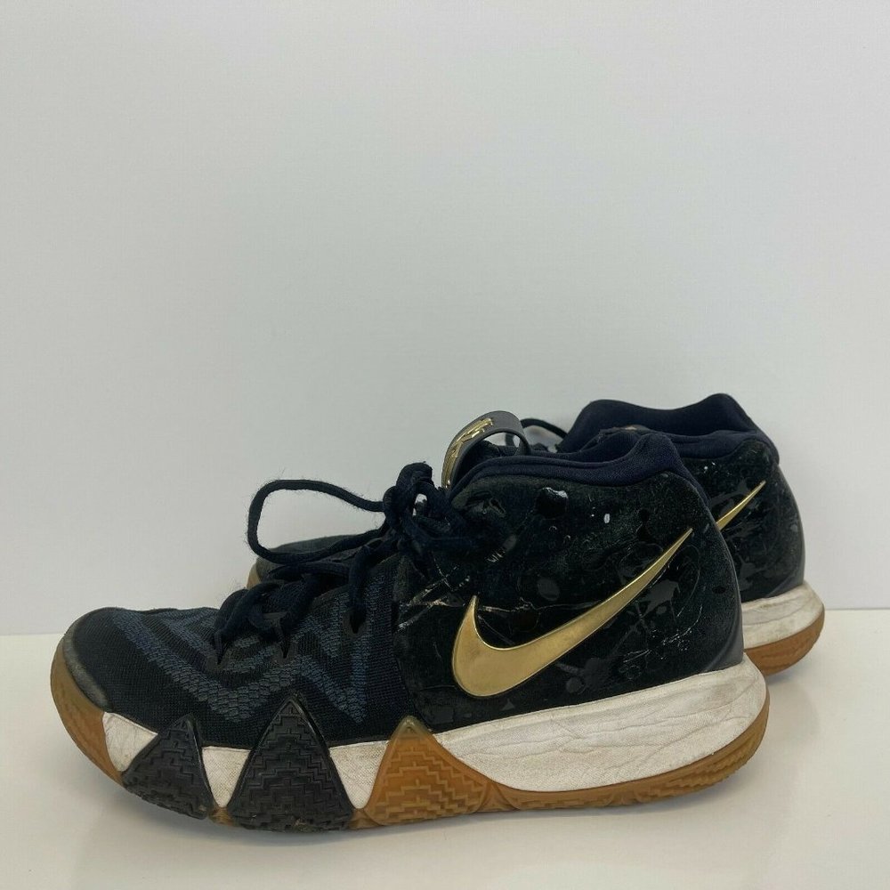 Nike Kyrie 4 Basketball Shoes Pitch Blue Metallic Gold Mens Size 8